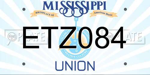 ETZ084 Mississippi License Plate