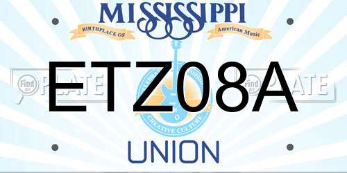 ETZ08A Mississippi License Plate