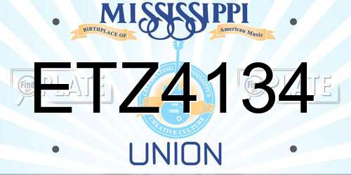 ETZ4134 Mississippi License Plate