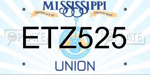 ETZ525 Mississippi License Plate