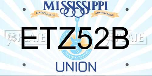 ETZ52B Mississippi License Plate