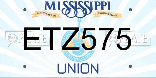 ETZ575 Mississippi License Plate