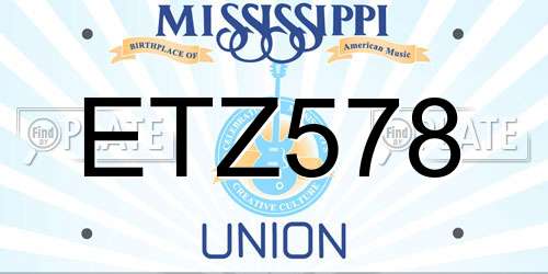 ETZ578 Mississippi License Plate