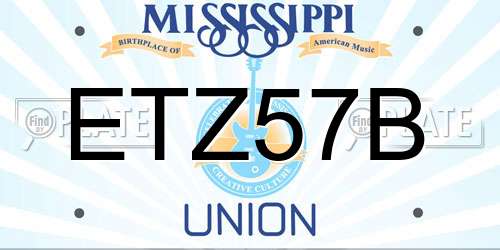 ETZ57B Mississippi License Plate