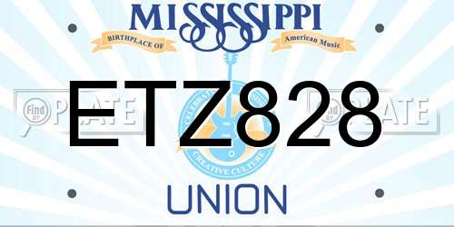 ETZ828 Mississippi License Plate