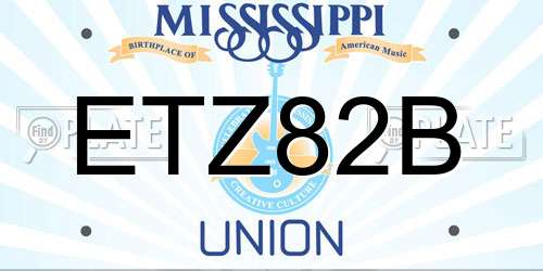 ETZ82B Mississippi License Plate