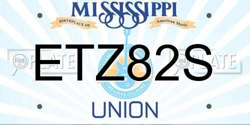 ETZ82S Mississippi License Plate
