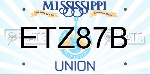 ETZ87B Mississippi License Plate