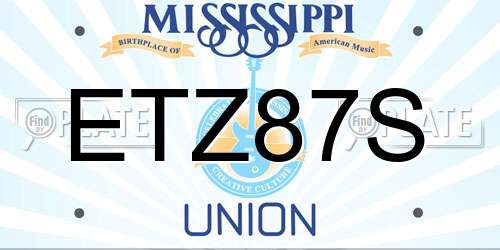 ETZ87S Mississippi License Plate