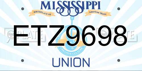 ETZ9698 Mississippi License Plate