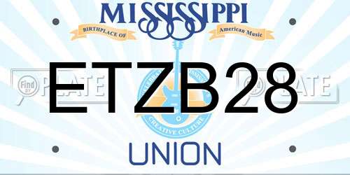 ETZB28 Mississippi License Plate