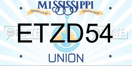 ETZD54 Mississippi License Plate