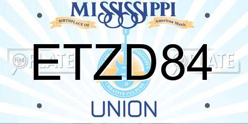 ETZD84 Mississippi License Plate