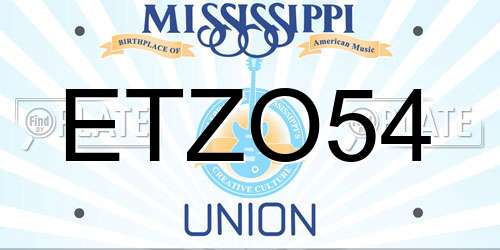 ETZO54 Mississippi License Plate