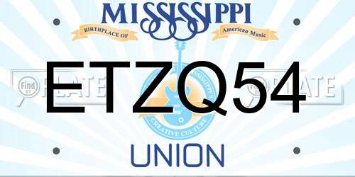 ETZQ54 Mississippi License Plate
