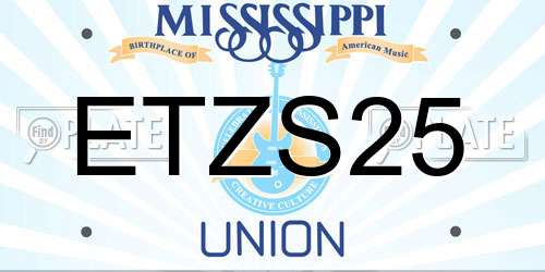 ETZS25 Mississippi License Plate