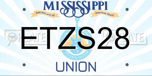 ETZS28 Mississippi License Plate