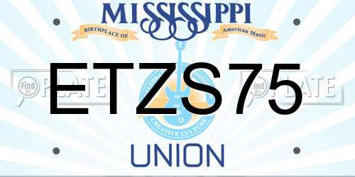 ETZS75 Mississippi License Plate