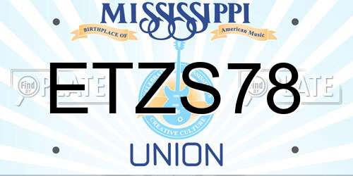 ETZS78 Mississippi License Plate