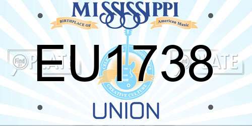 EU1738 Mississippi License Plate