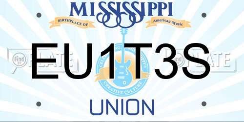 EU1T3S Mississippi License Plate