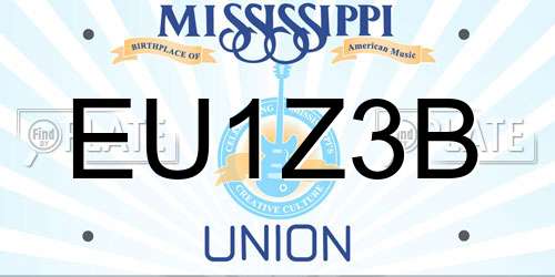 EU1Z3B Mississippi License Plate