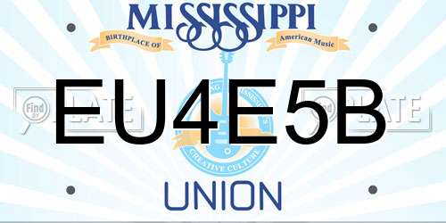 EU4E5B Mississippi License Plate