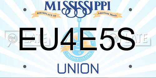 EU4E5S Mississippi License Plate