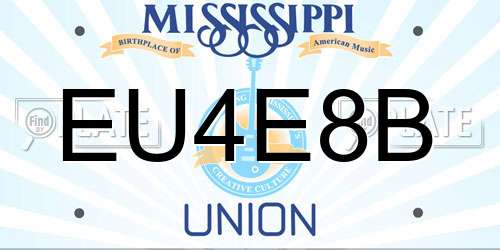 EU4E8B Mississippi License Plate