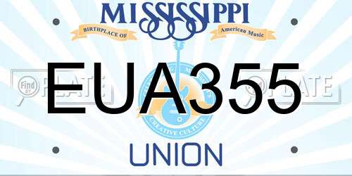 EUA355 Mississippi License Plate