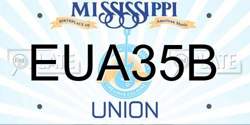 EUA35B Mississippi License Plate