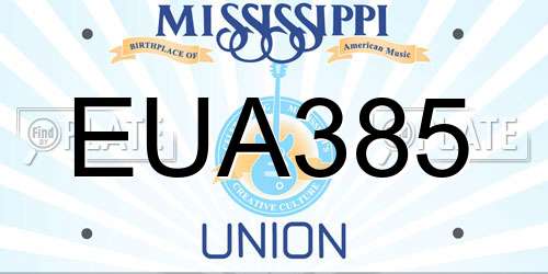 EUA385 Mississippi License Plate
