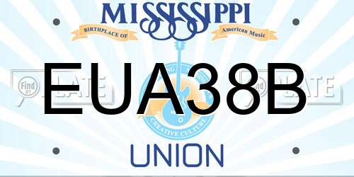 EUA38B Mississippi License Plate