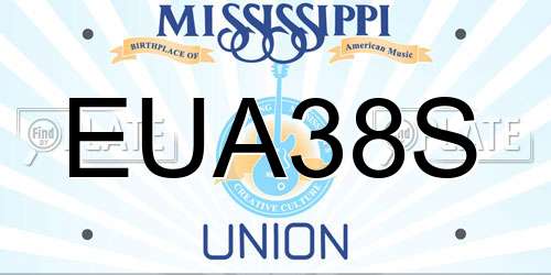 EUA38S Mississippi License Plate