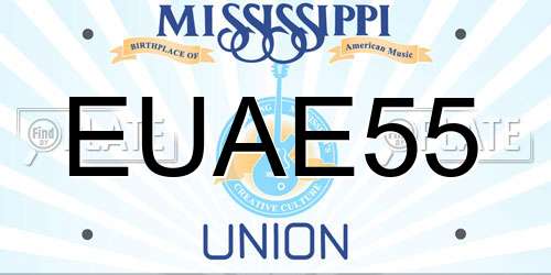 EUAE55 Mississippi License Plate