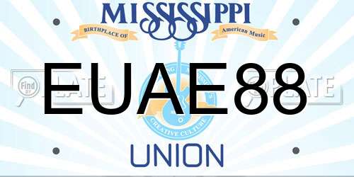 EUAE88 Mississippi License Plate