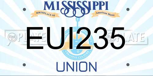 EUI235 Mississippi License Plate