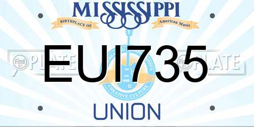 EUI735 Mississippi License Plate