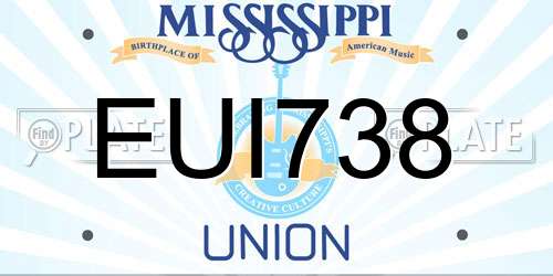 EUI738 Mississippi License Plate