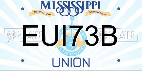 EUI73B Mississippi License Plate
