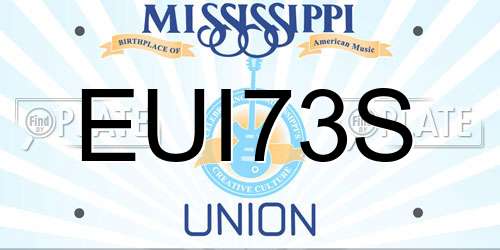 EUI73S Mississippi License Plate