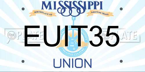 EUIT35 Mississippi License Plate