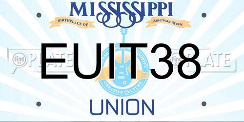 EUIT38 Mississippi License Plate