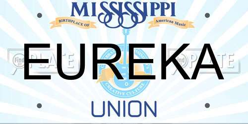 EUREKA Mississippi License Plate