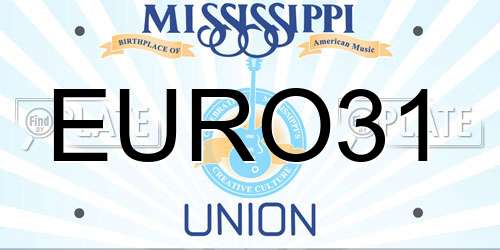 EURO31 Mississippi License Plate