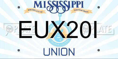 EUX20I Mississippi License Plate