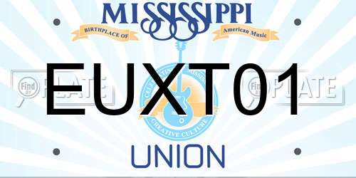 EUXT01 Mississippi License Plate