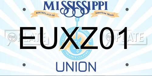 EUXZ01 Mississippi License Plate