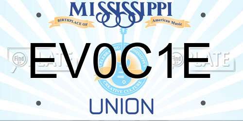 EV0C1E Mississippi License Plate