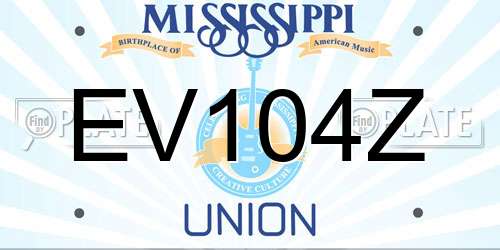 EV104Z Mississippi License Plate